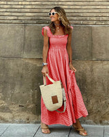 Eliana - Gingham Maxi-jurk voor dames