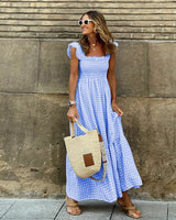 Eliana - Gingham Maxi-jurk voor dames