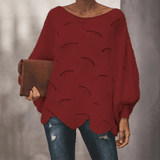 ELARA - Gebreide oversized damestrui met elegant kabeldessin