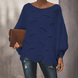 ELARA - Gebreide oversized damestrui met elegant kabeldessin