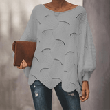 ELARA - Gebreide oversized damestrui met elegant kabeldessin