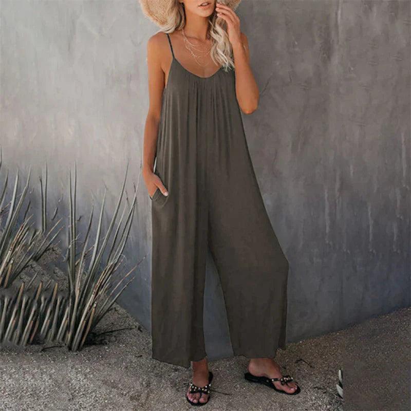 Madison - Losse mouwloze jumpsuit met zakken