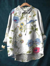 Milena - Blouse met levendige bloemenprint en knoopsluiting voor dames