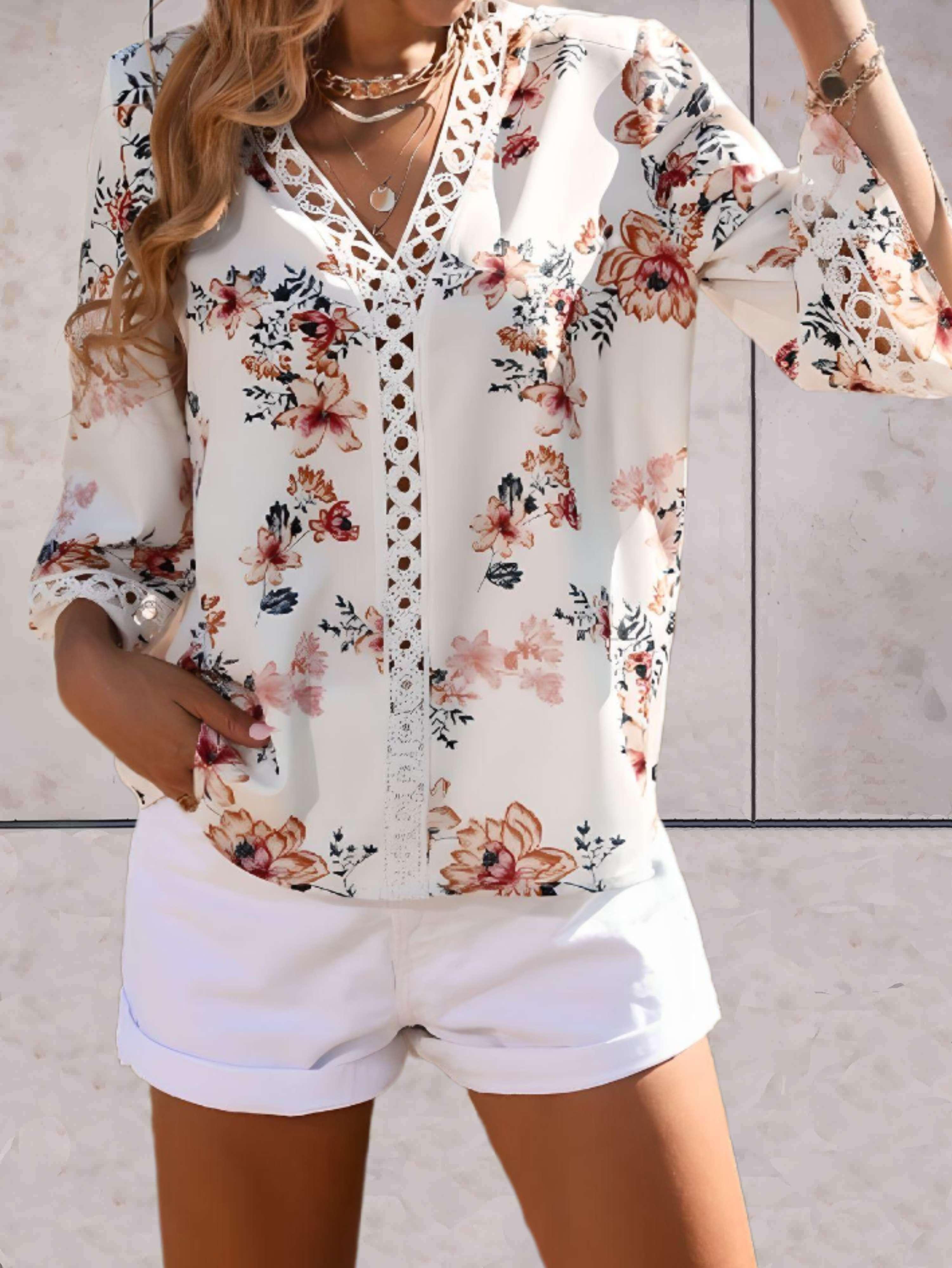 Josie - Moeiteloze Florale Elegante Top