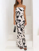 Jasmina - Strapless Maxi Jurk met print voor dames