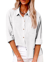 Christelle - Casual Linnen Button-Up Shirt met lange mouwen voor dames