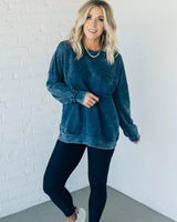 Izabella – French Terry Acid Wash Pullover