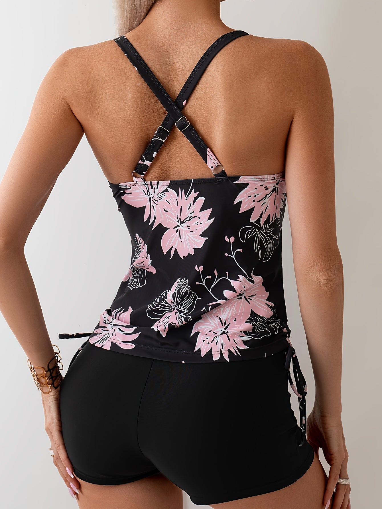 Sabina - Tankini met bloemenprint en koordjes voor dames