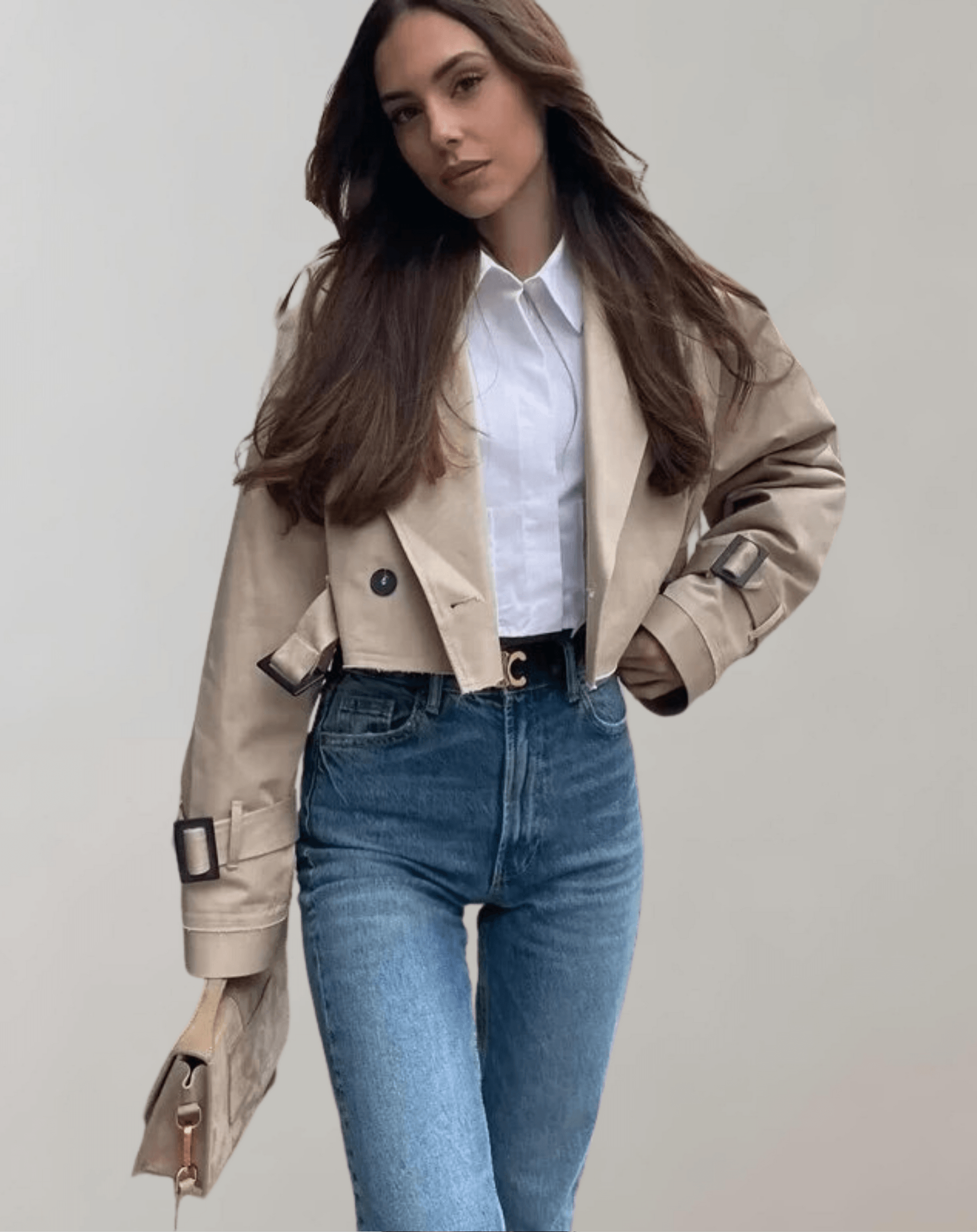 Ophelia - Cropped Windbreaker Jas met Verstelbare Riem