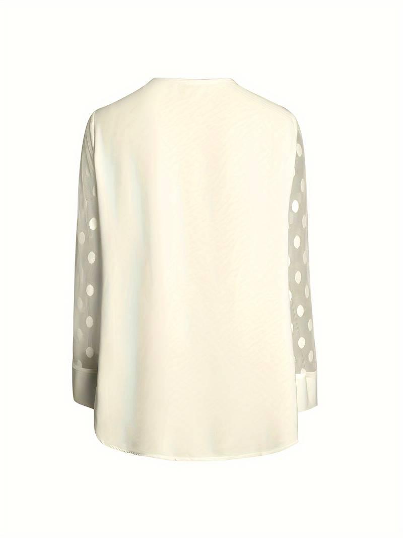 Ashley - Sheer Polka Dot Top met lange mouwen voor dames