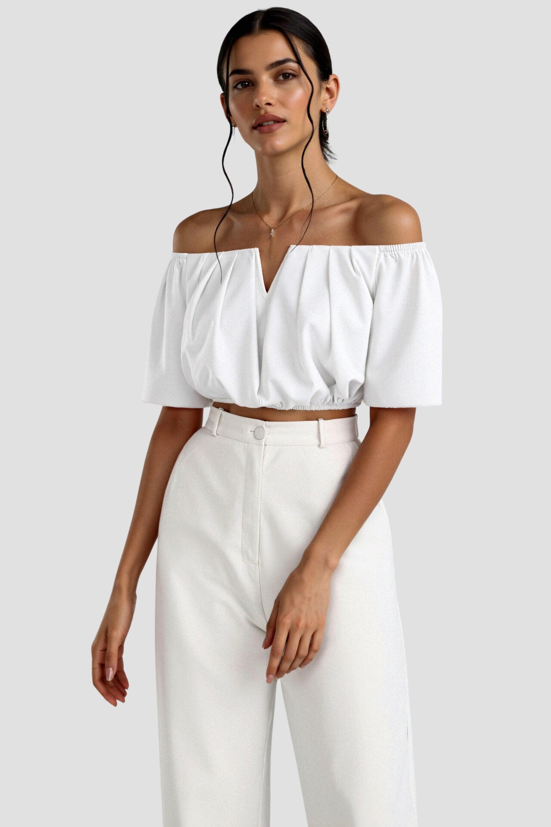 Christel - Off-Shoulder Top met V-Hals