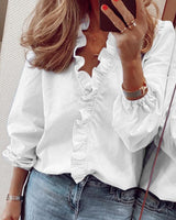 Rozana - Elegante blouse met knoopsluiting en pofmouwen voor dames