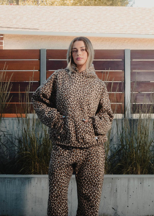 Iliana - Leopard Print Hoodie en Joggingbroek Set voor Dames