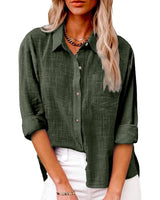 Christelle - Casual Linnen Button-Up Shirt met lange mouwen voor dames