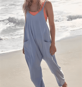 Ava - Casual Mouwloze Jumpsuit met Zakken voor Vrouwen