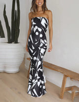 Jasmina - Strapless Maxi Jurk met print voor dames