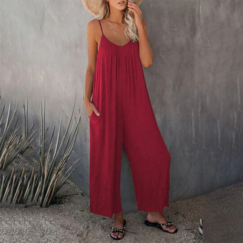 Madison - Losse mouwloze jumpsuit met zakken