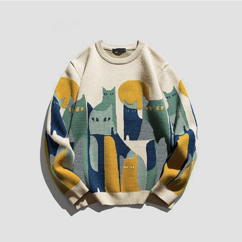 Ayven - Knus uniseks sweatshirt met kattenprint