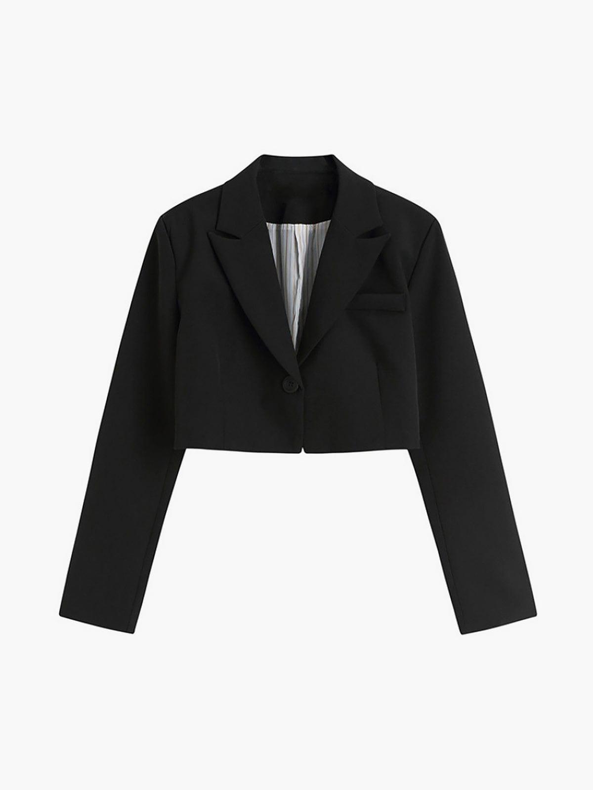 Annamarie - Trendy zwarte cropped blazer