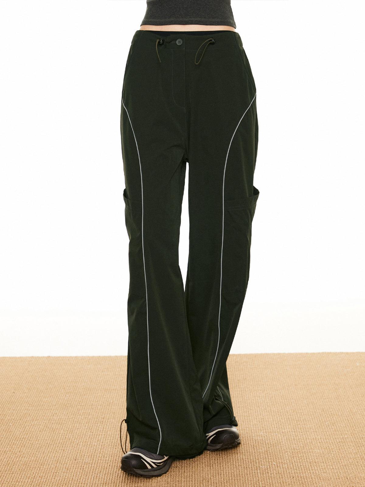 Azura - Trendy Broek met Contrasterende Piping en Kordelriem