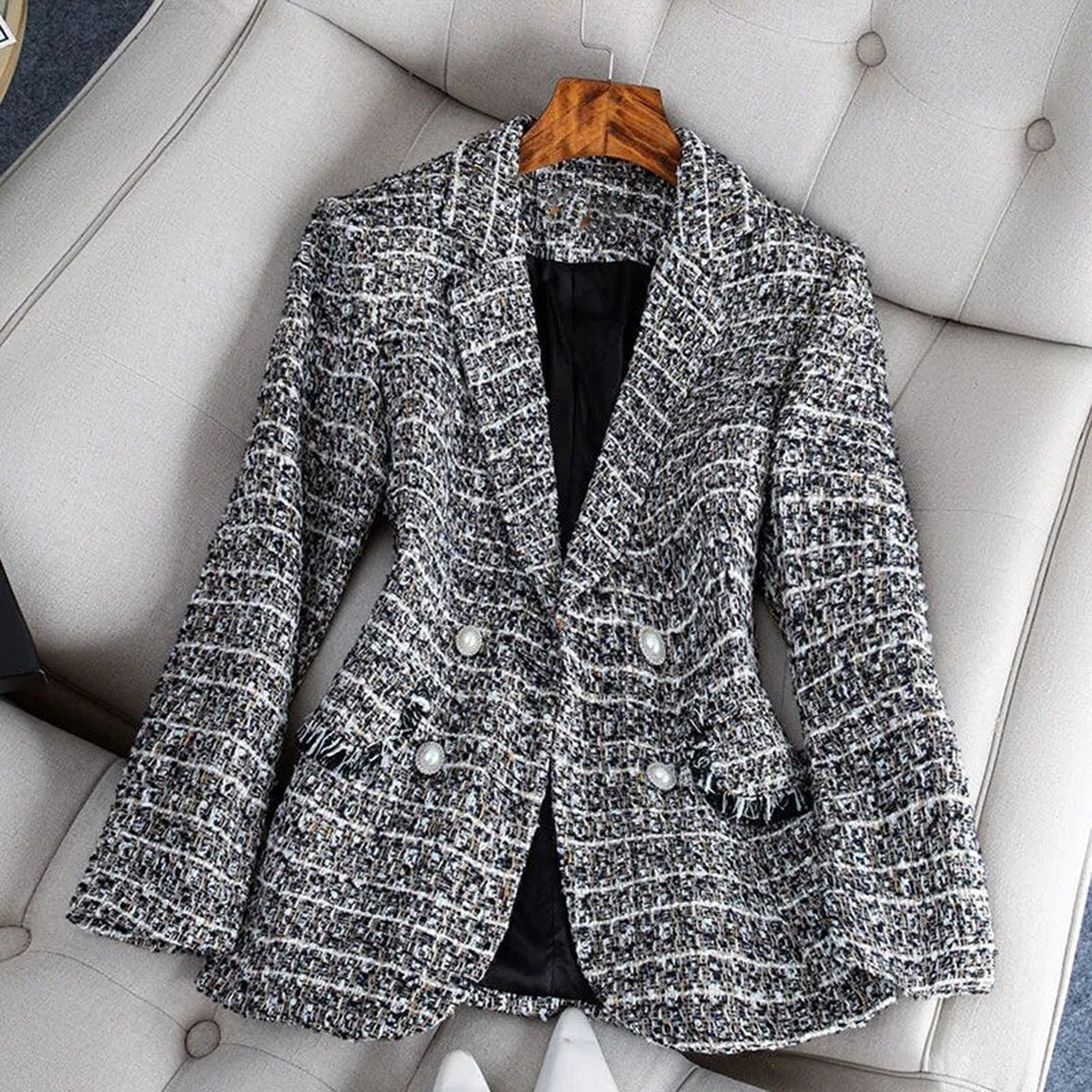 Rafaelle - Tweed blazer met parelmoeren knopen voor dames