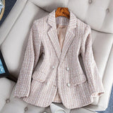 Rafaelle - Tweed blazer met parelmoeren knopen voor dames