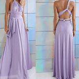 ELISE – Stijlvolle Convertible Maxi Jurk met Halter- en Strikdetail