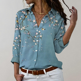 Afina - Paisley Print Knopenblouse voor Dames