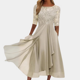 Draga - Elegante Kanten Chiffon Midi Jurk voor dames