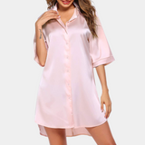 Nevena - Satijnen Button-Up Nachthemd voor dames