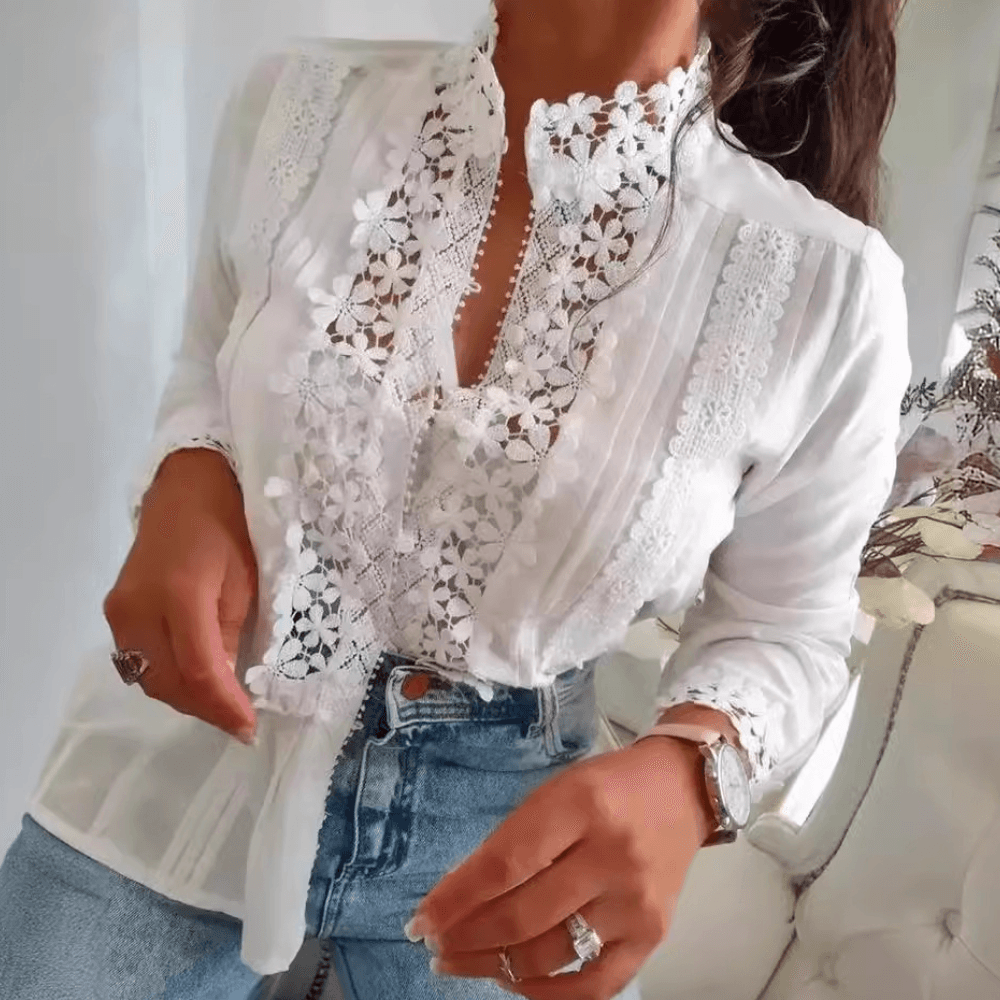 Celia - Blouse met bloemendetails voor dames