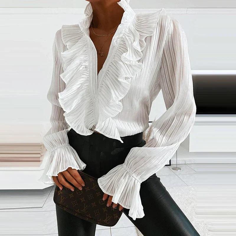 Viola - Geplisseerde Chiffon Blouse voor Dames