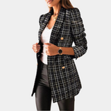 Raimonda - Elegante Tweed Blazer met dubbele rij knopen voor dames