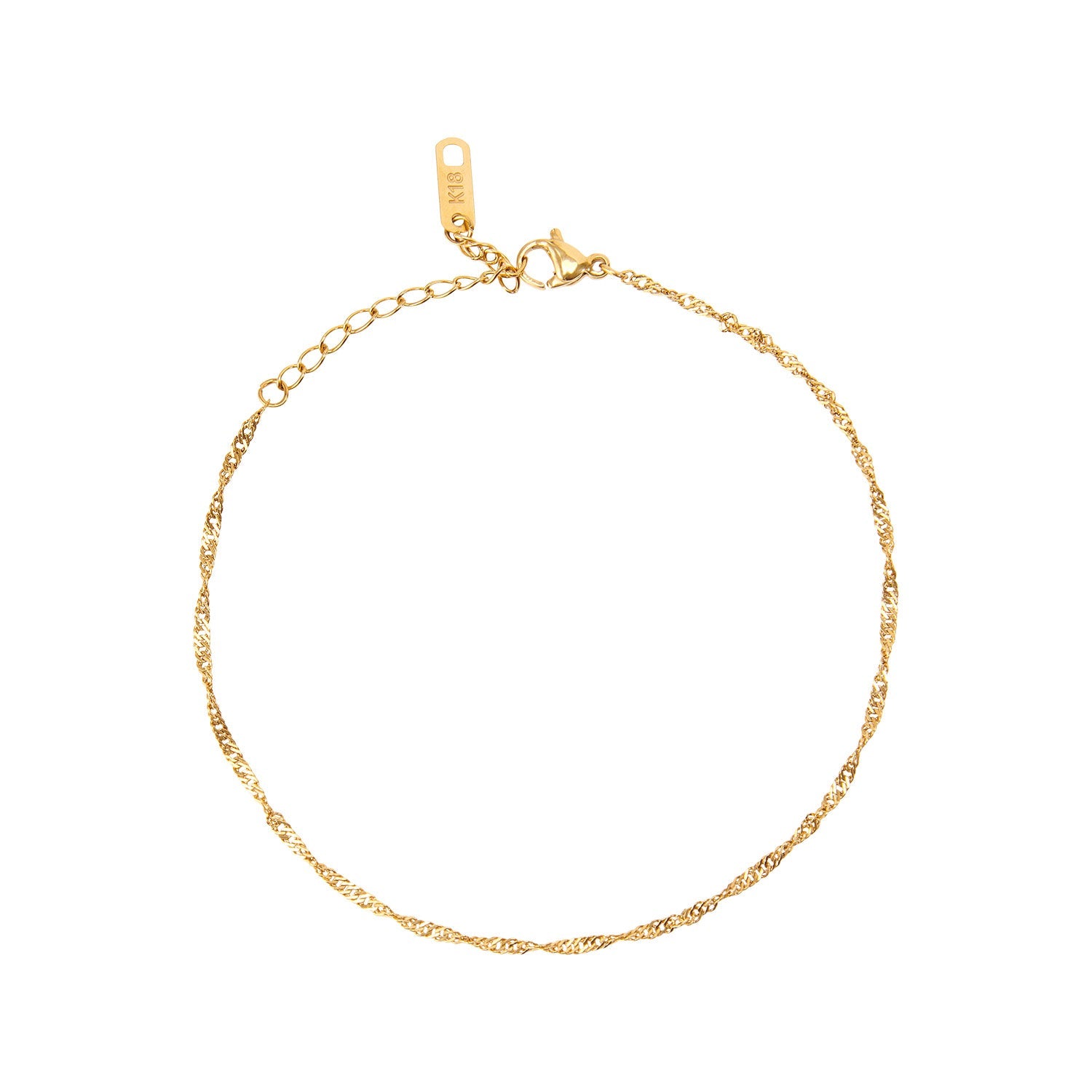 Agnieszka - Twisted Gouden Ketting Enkelbandje voor dames