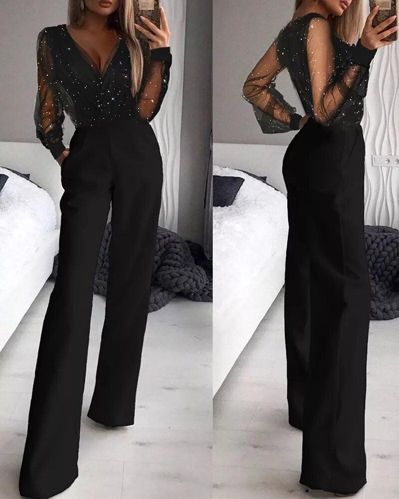 NOVA - Stijlvolle Effen Jumpsuit met Korte Mouwen