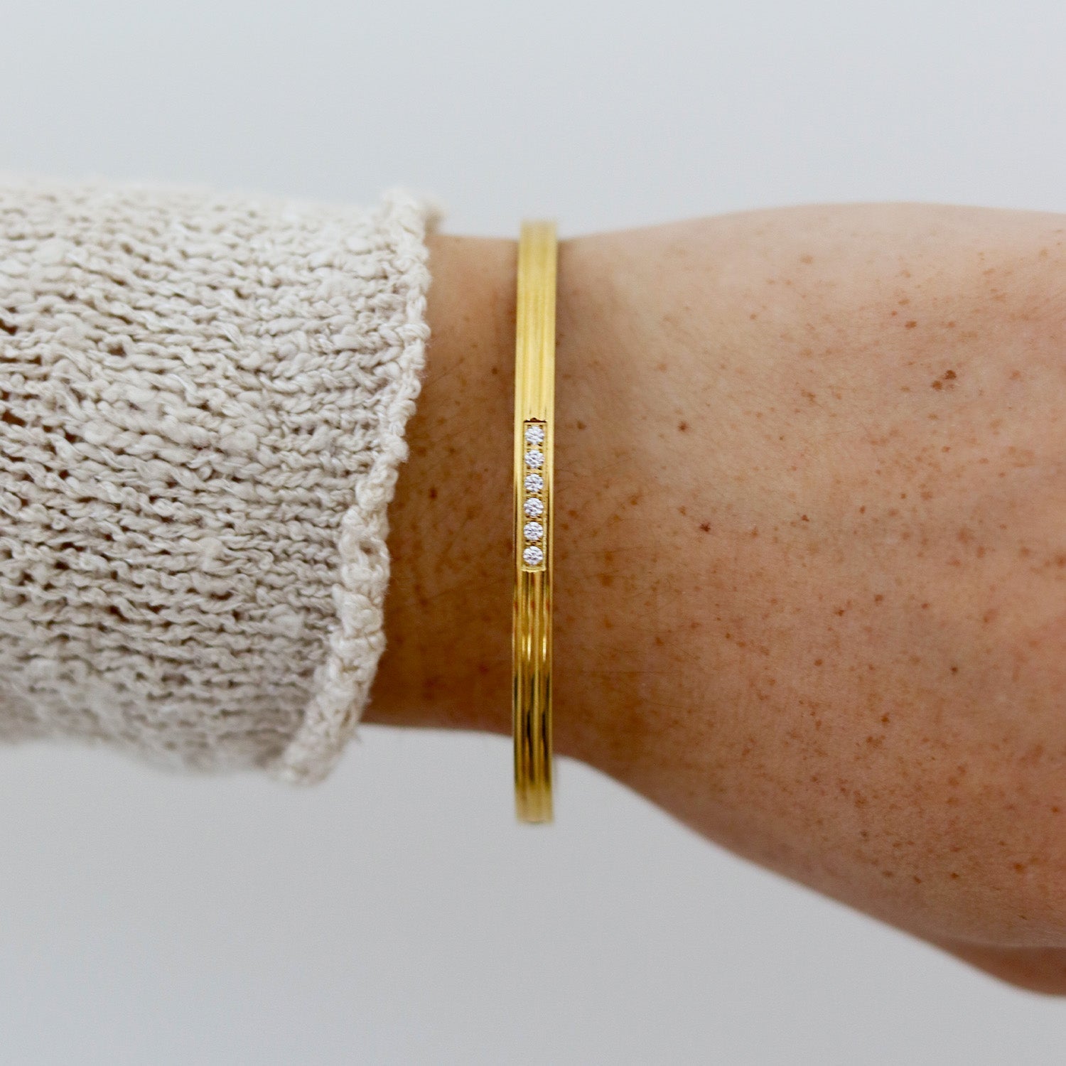 Nathalie - Goud Kristallen Bangle voor dames