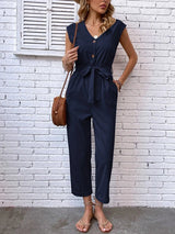 Gala - Mouwloze jumpsuit met riem voor dames