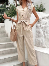 Gala - Mouwloze jumpsuit met riem voor dames