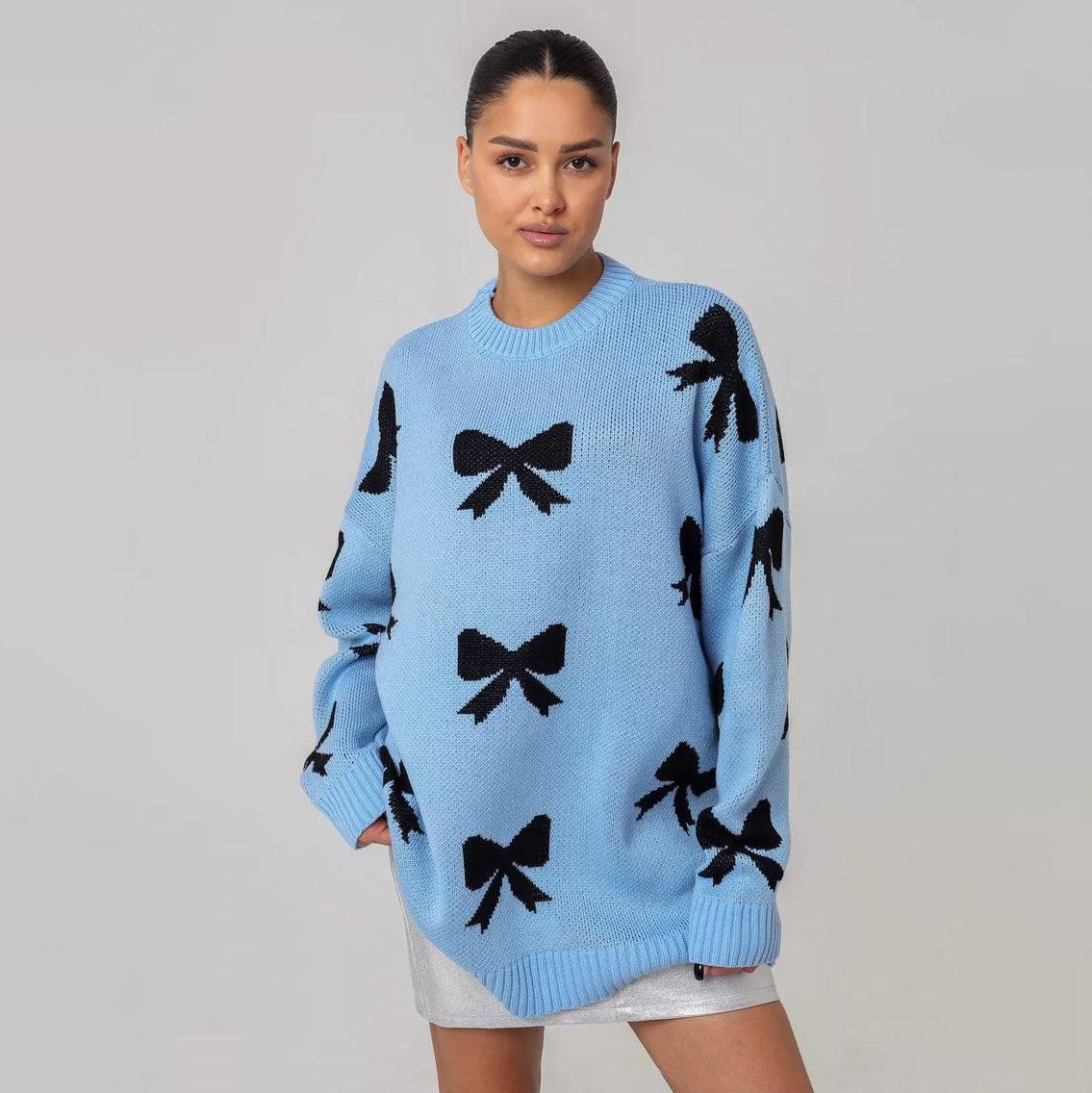 Valentina - Oversized Trui met Strikprint voor dames