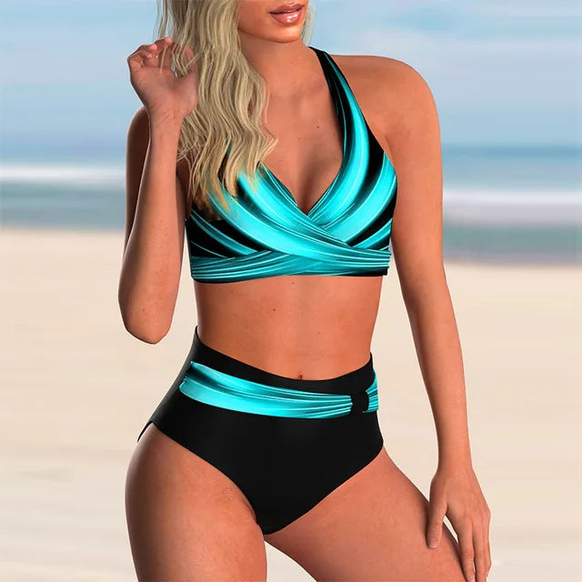 Heidi - Push-Up Halter Bikini Set met hoge taille voor dames