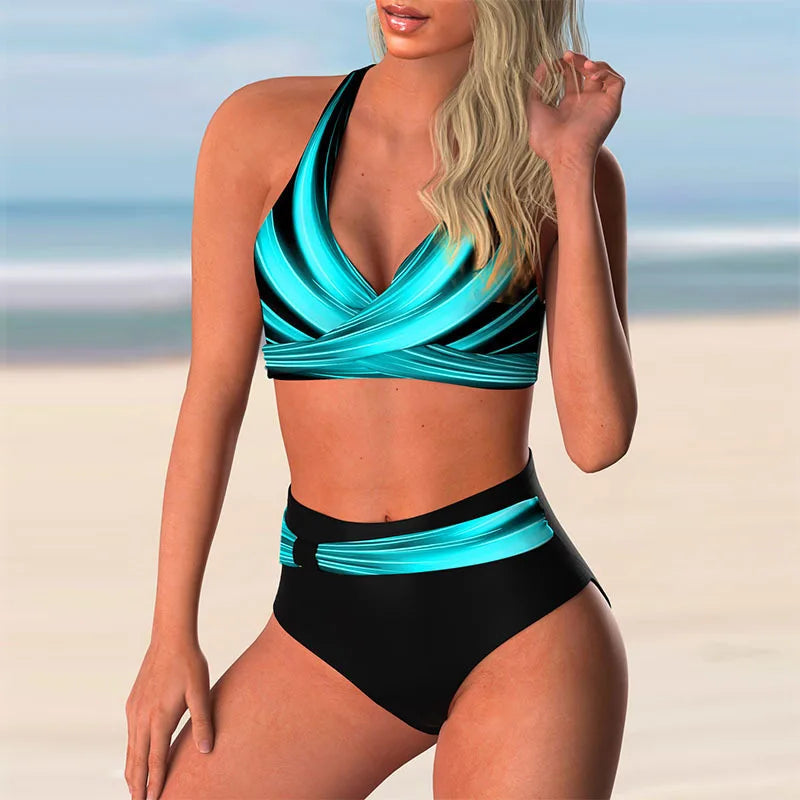 Heidi - Push-Up Halter Bikini Set met hoge taille voor dames