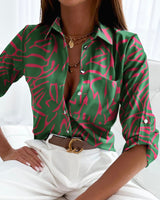 Bellina - Button-Down Blouse met Gedurfd Print voor Dames