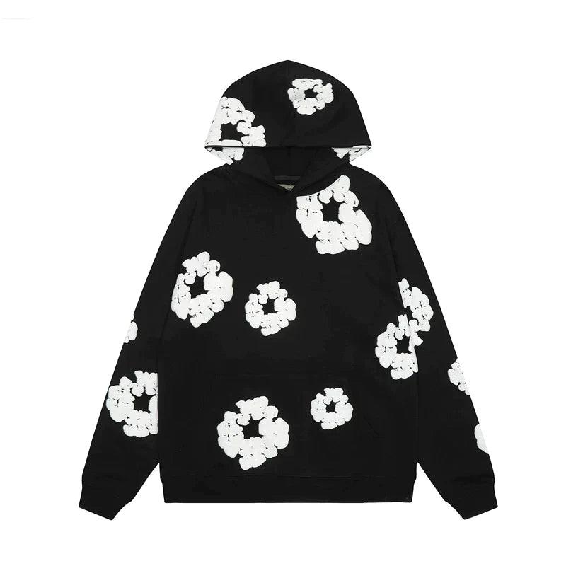 LINA - Viral denim unisex bloemen hoodie