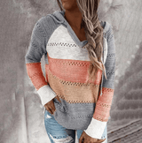 Zoe - Lichtgewicht Gestreepte Gebreide Hoodie voor dames