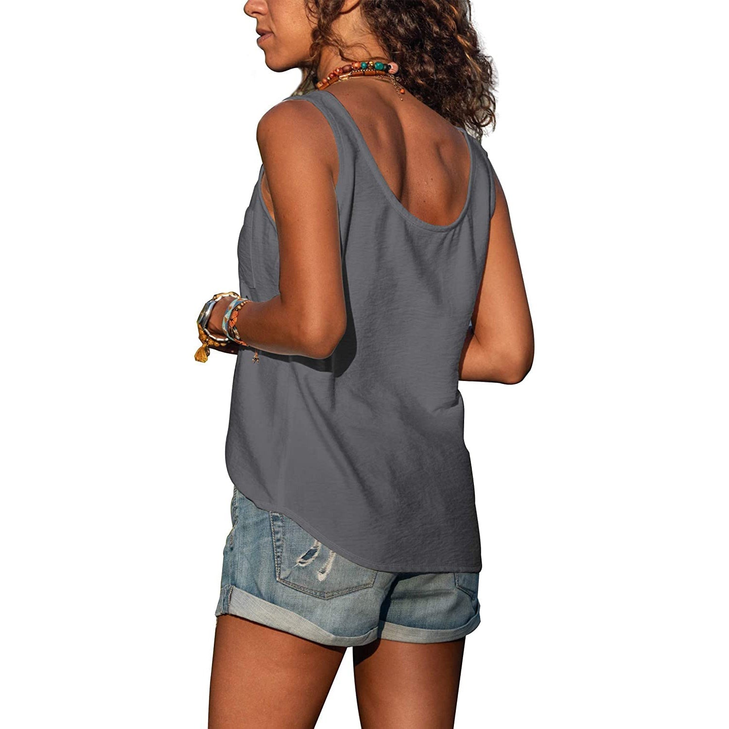 Gudrun - Button-Up mouwloze tanktop voor dames