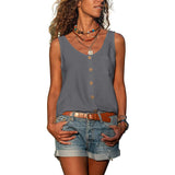 Gudrun - Button-Up mouwloze tanktop voor dames