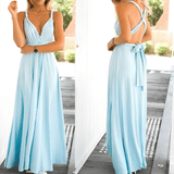 ELISE – Stijlvolle Convertible Maxi Jurk met Halter- en Strikdetail