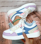 Violetta - Pastelkleurige Colorblock Sneakers met Chunky Zool voor Vrouwen