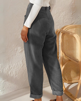 Herminia - Stijlvolle Corduroy Broek met Relaxed Fit voor Dames