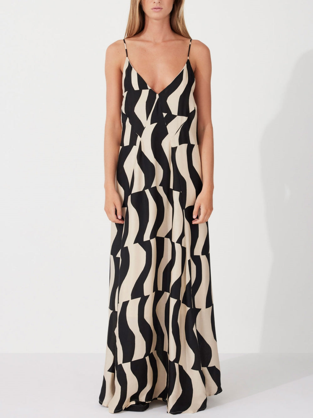 Kathrin - Soepel vallende maxi jurk met abstracte print voor dames